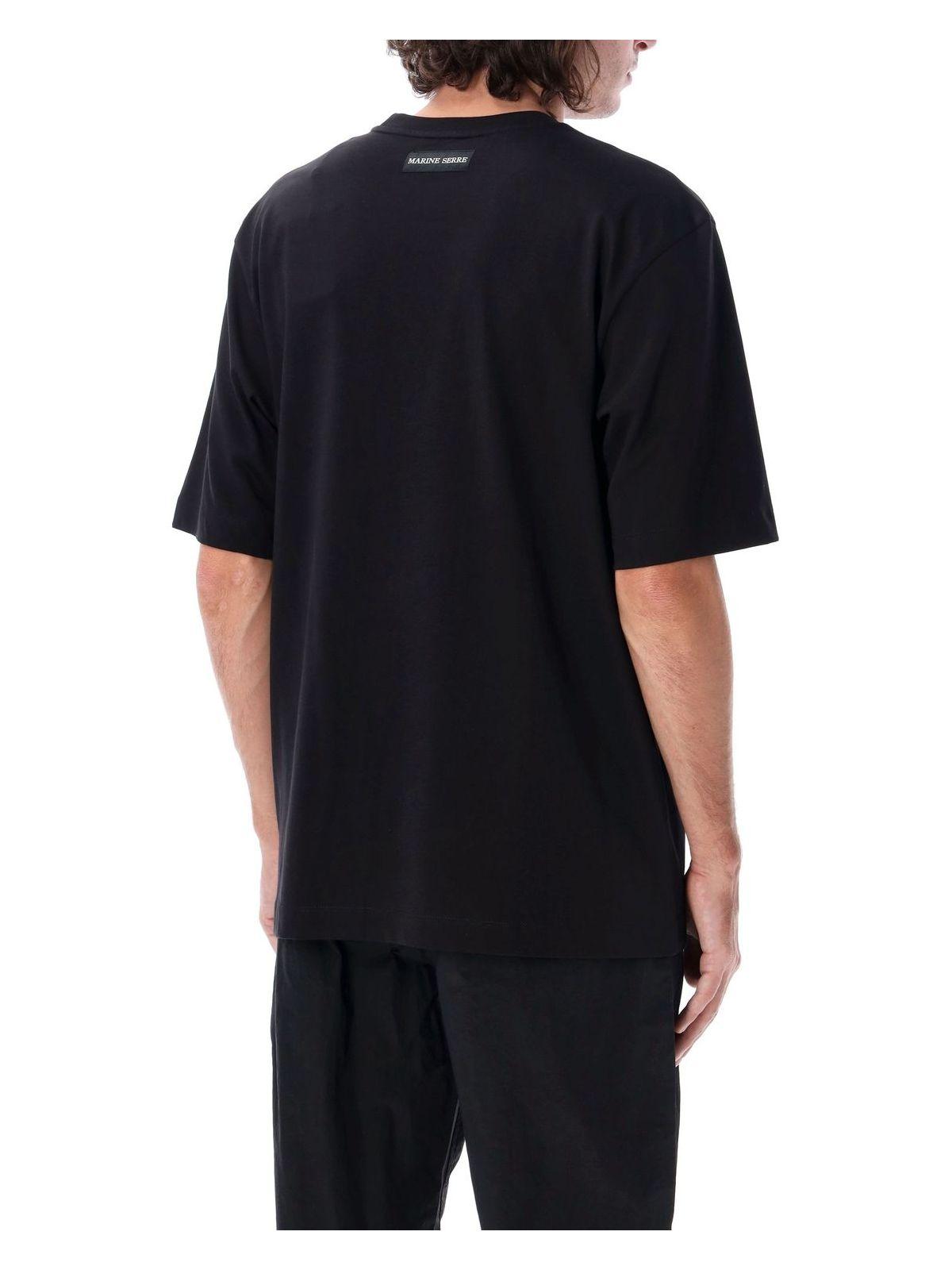 Marine Serre Organic Cotton Plain T-Shirt in Black