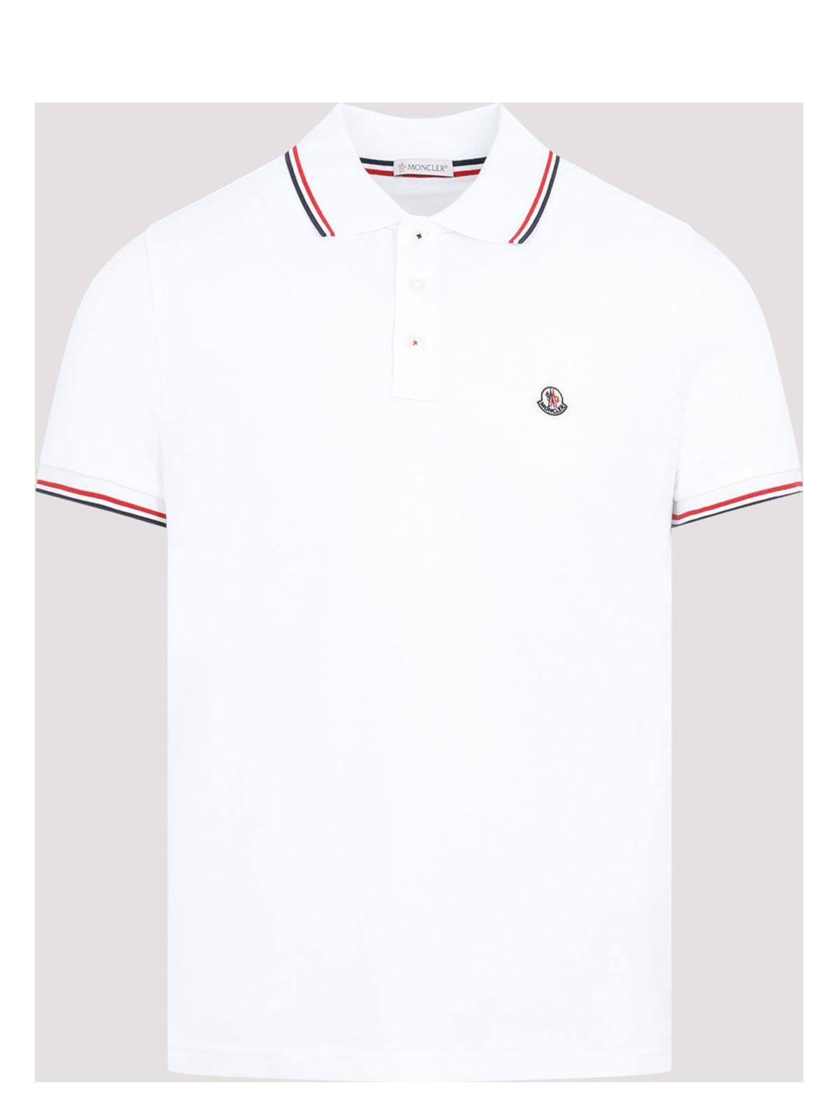 Moncler Men's SS Polo T-Shirt in White
