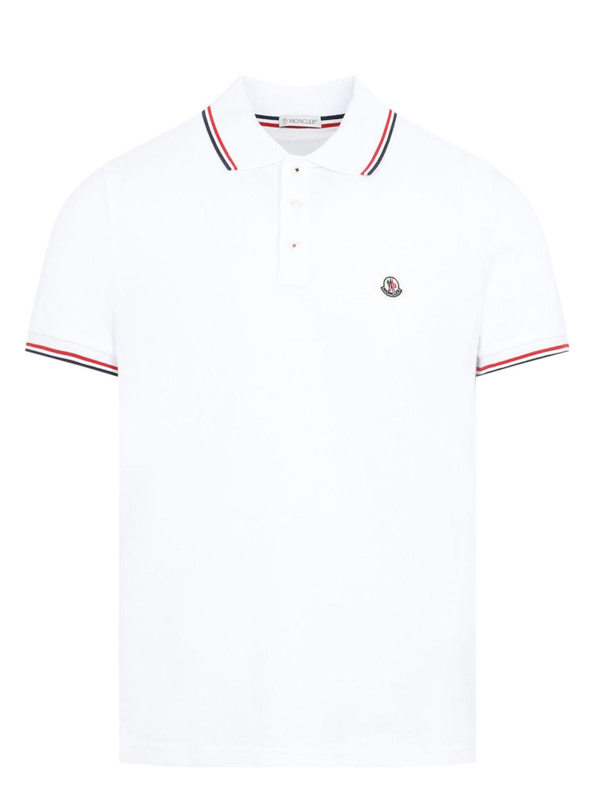 Moncler Men's SS Polo T-Shirt in White