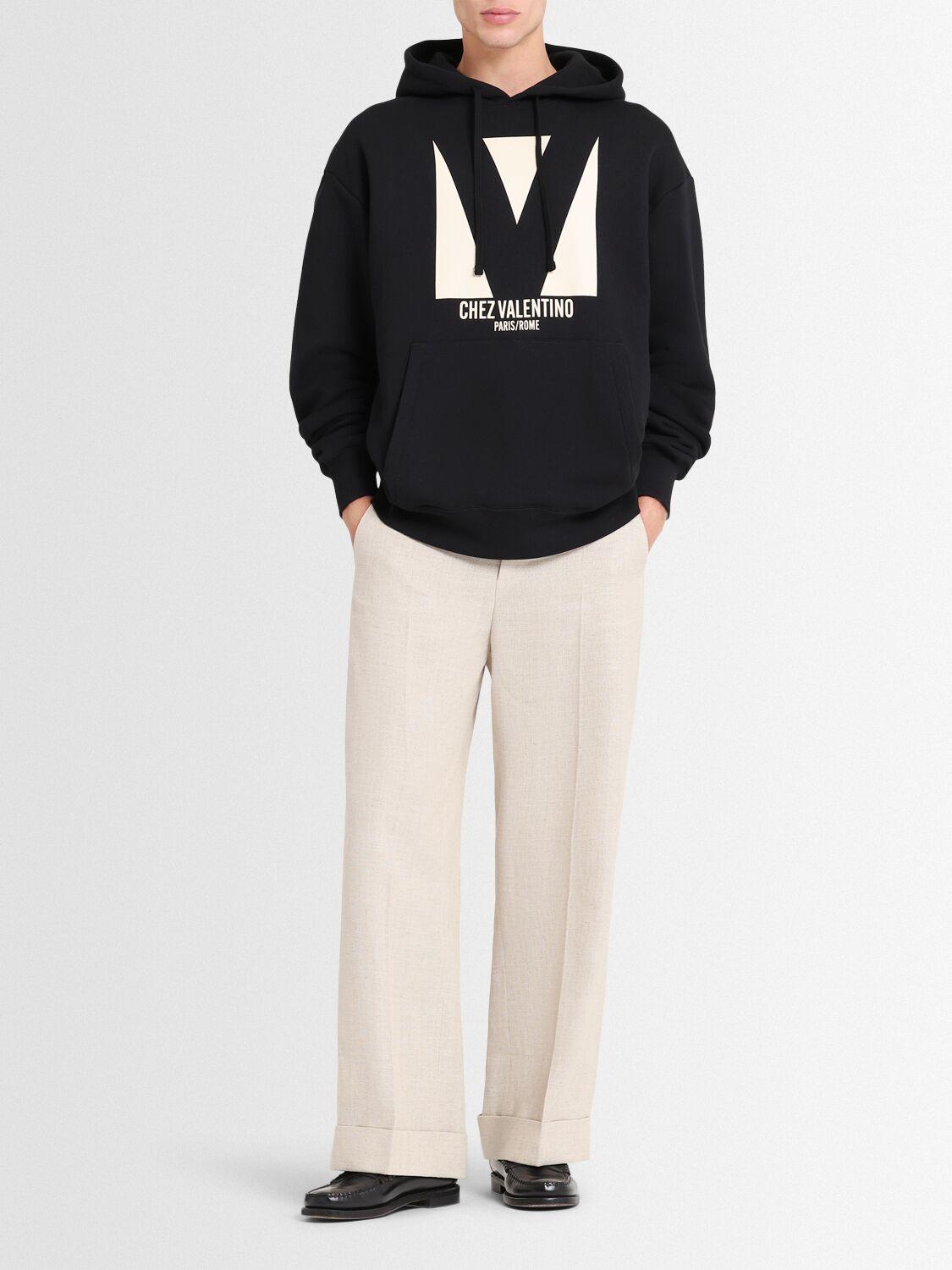 Chez Valentino Printed Cotton Hoodie