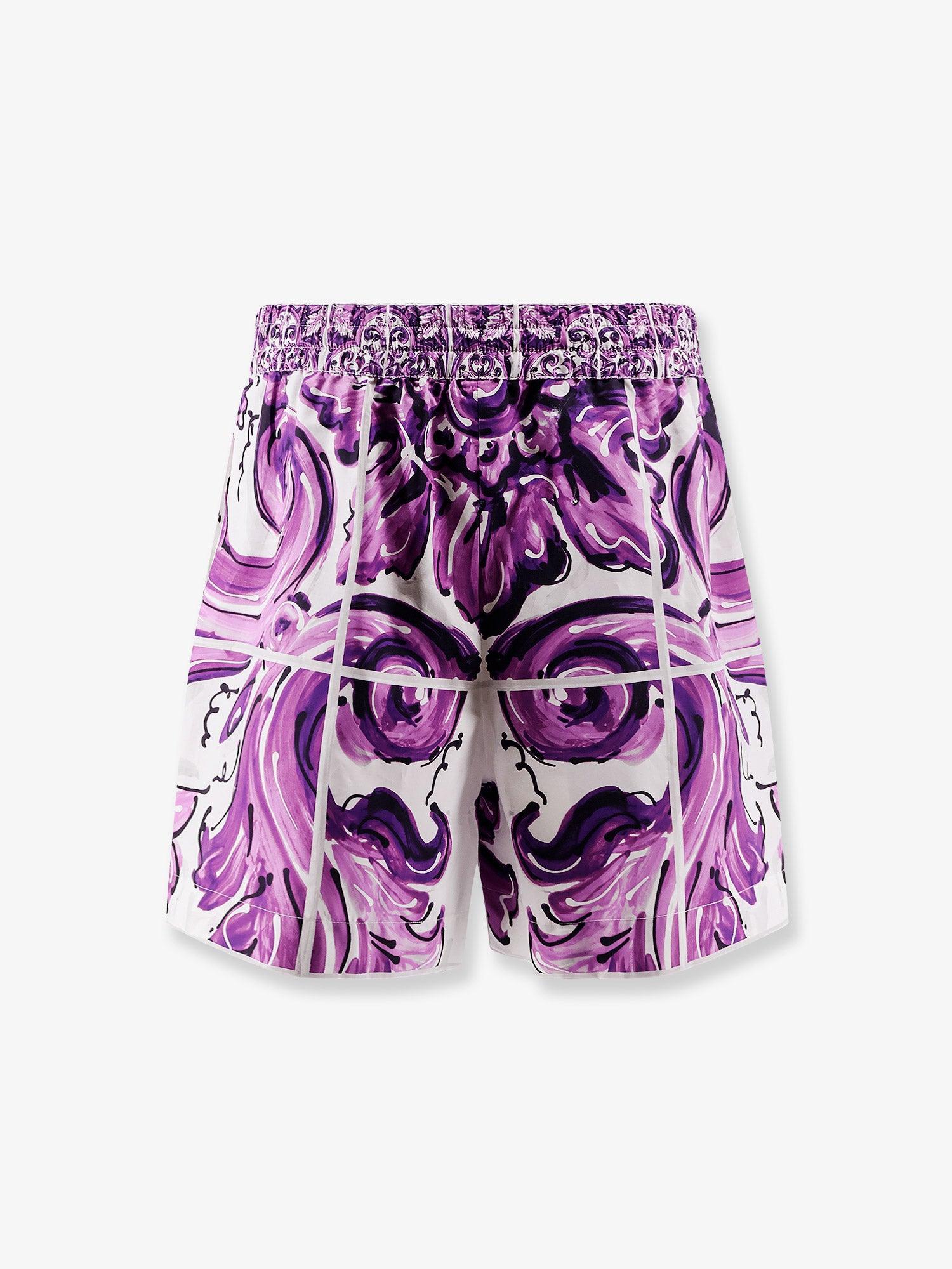 DOLCE & GABBANA Cotton shorts with Maiolica print