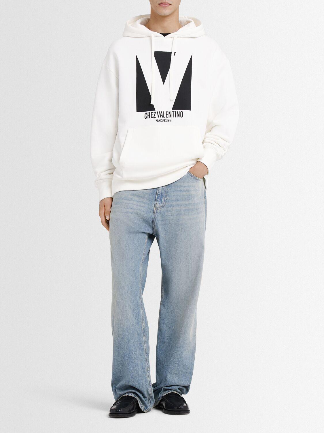 Chez Valentino Printed Cotton Hoodie
