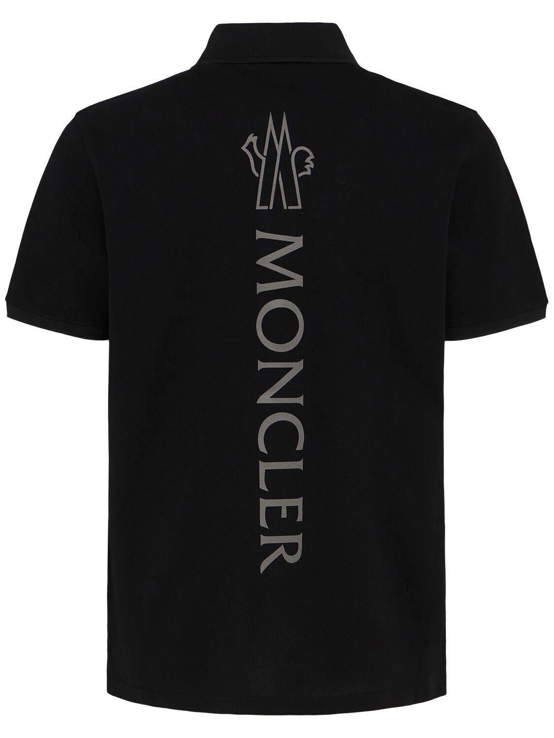 MONCLER Logo Cotton Piquet Polo Shirt