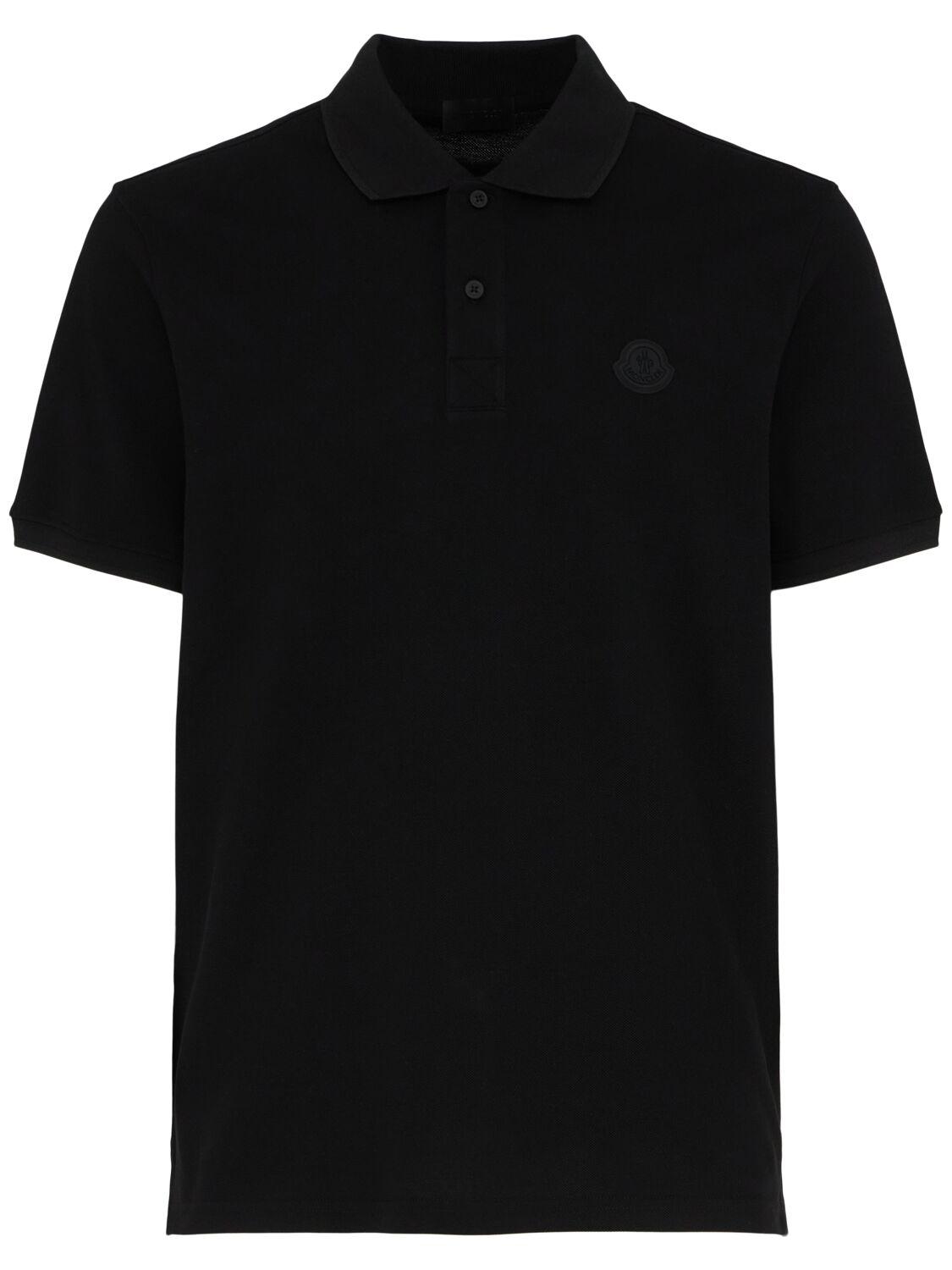 MONCLER Logo Cotton Piquet Polo Shirt