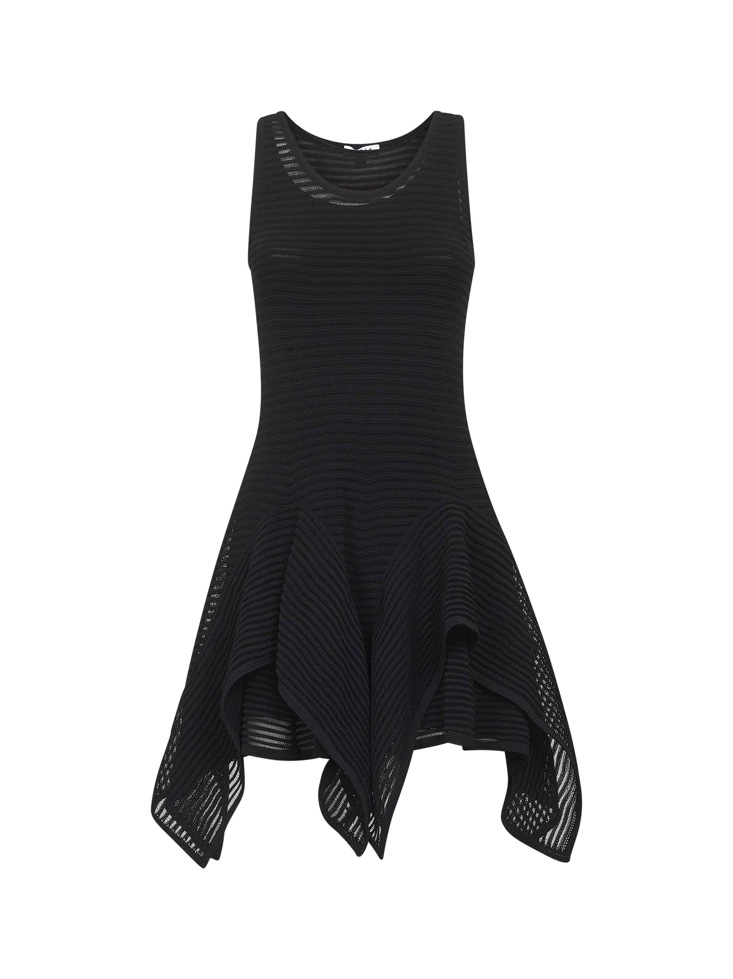 ALAÏA Black Knit Ruffle Mini Dress