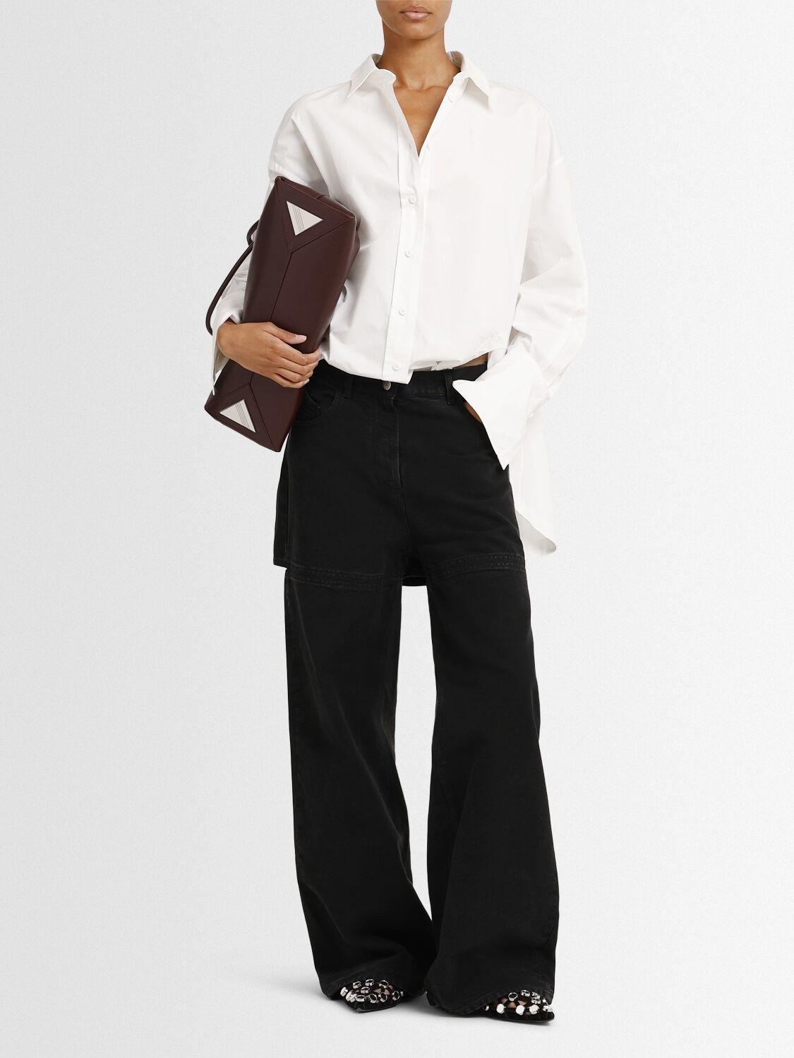 THE ATTICO Washed Canvas Cutout Wide Jeans