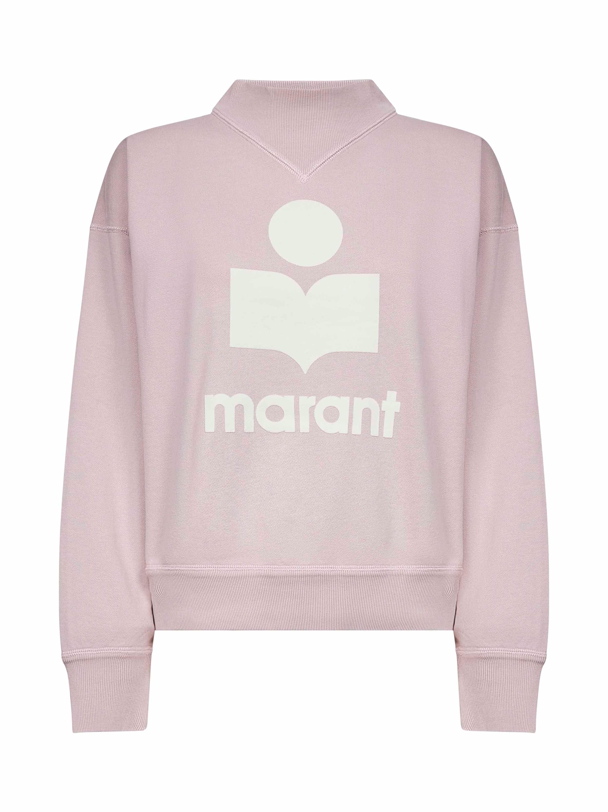 MARANT ETOILE Pink Cotton Blend Moby Logo Sweatshirt