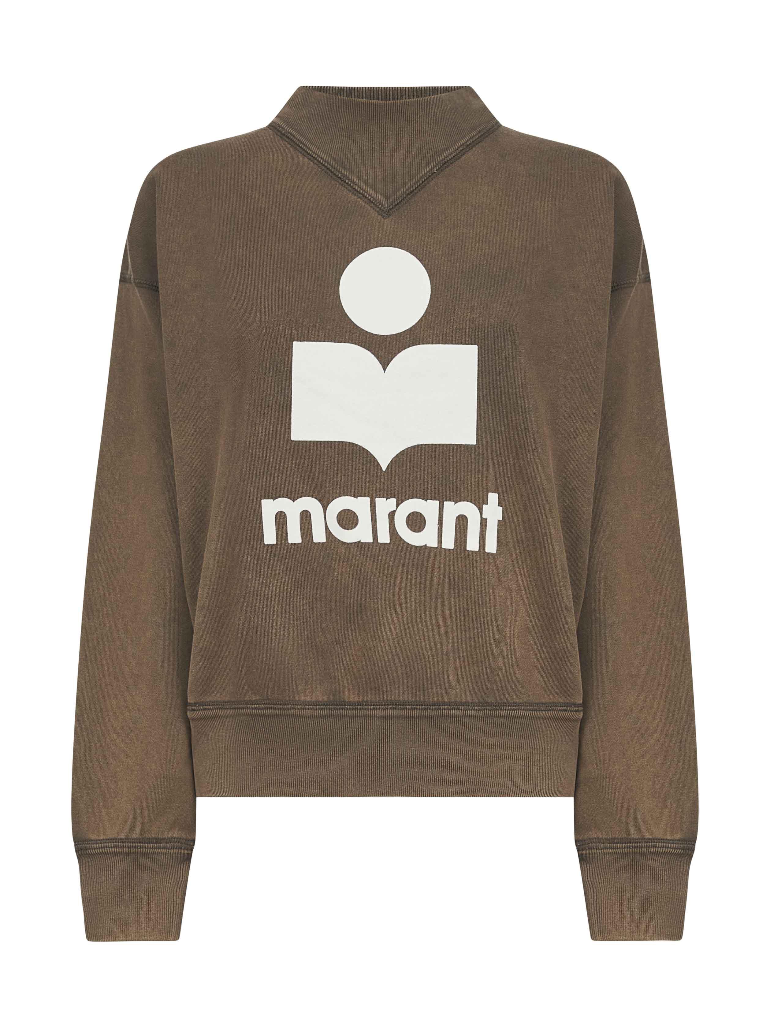 MARANT ETOILE Brown Cotton Blend Moby Logo Sweatshirt