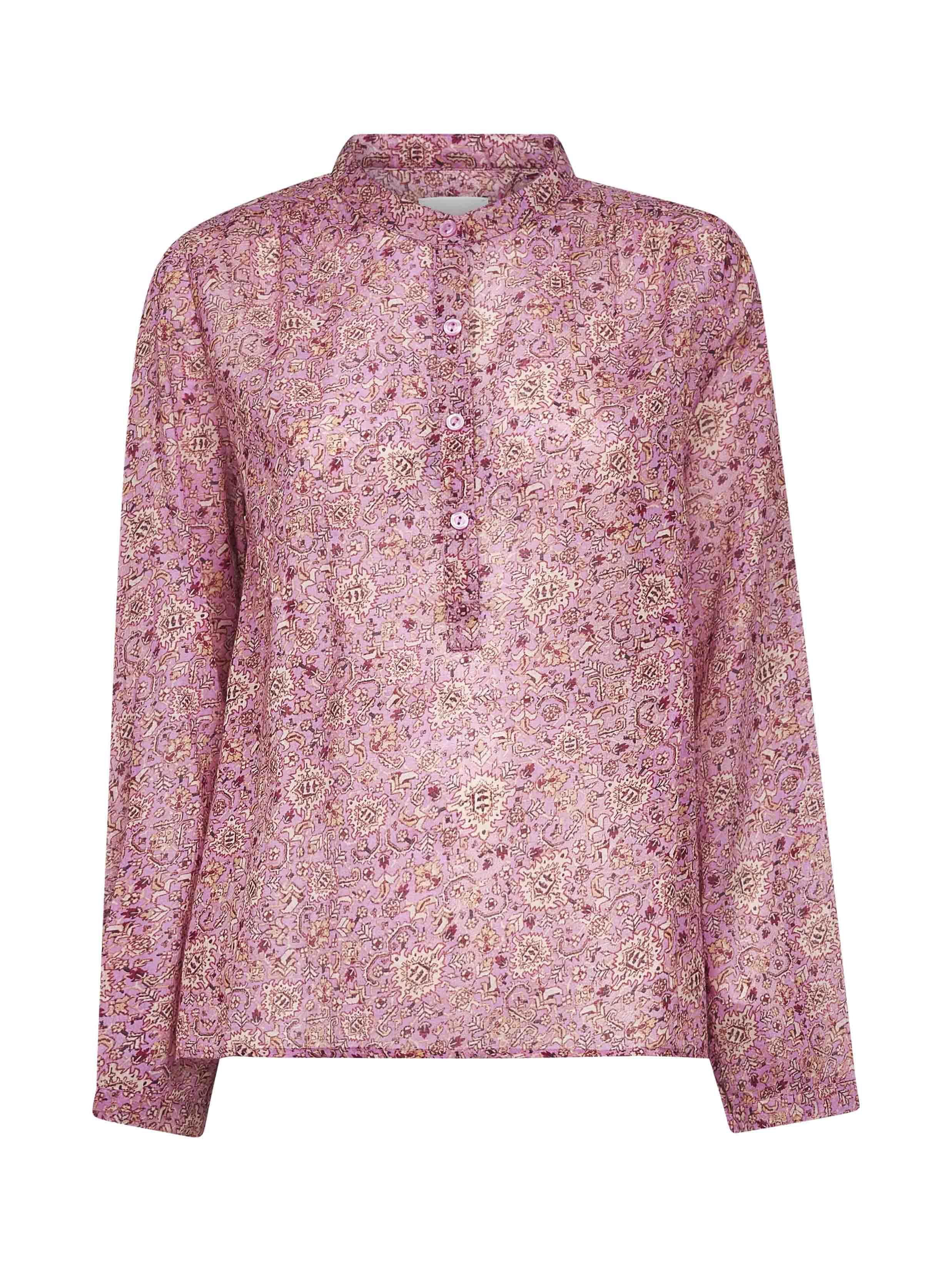 MARANT ETOILE Pink Printed Cotton Voile Maria Blouse