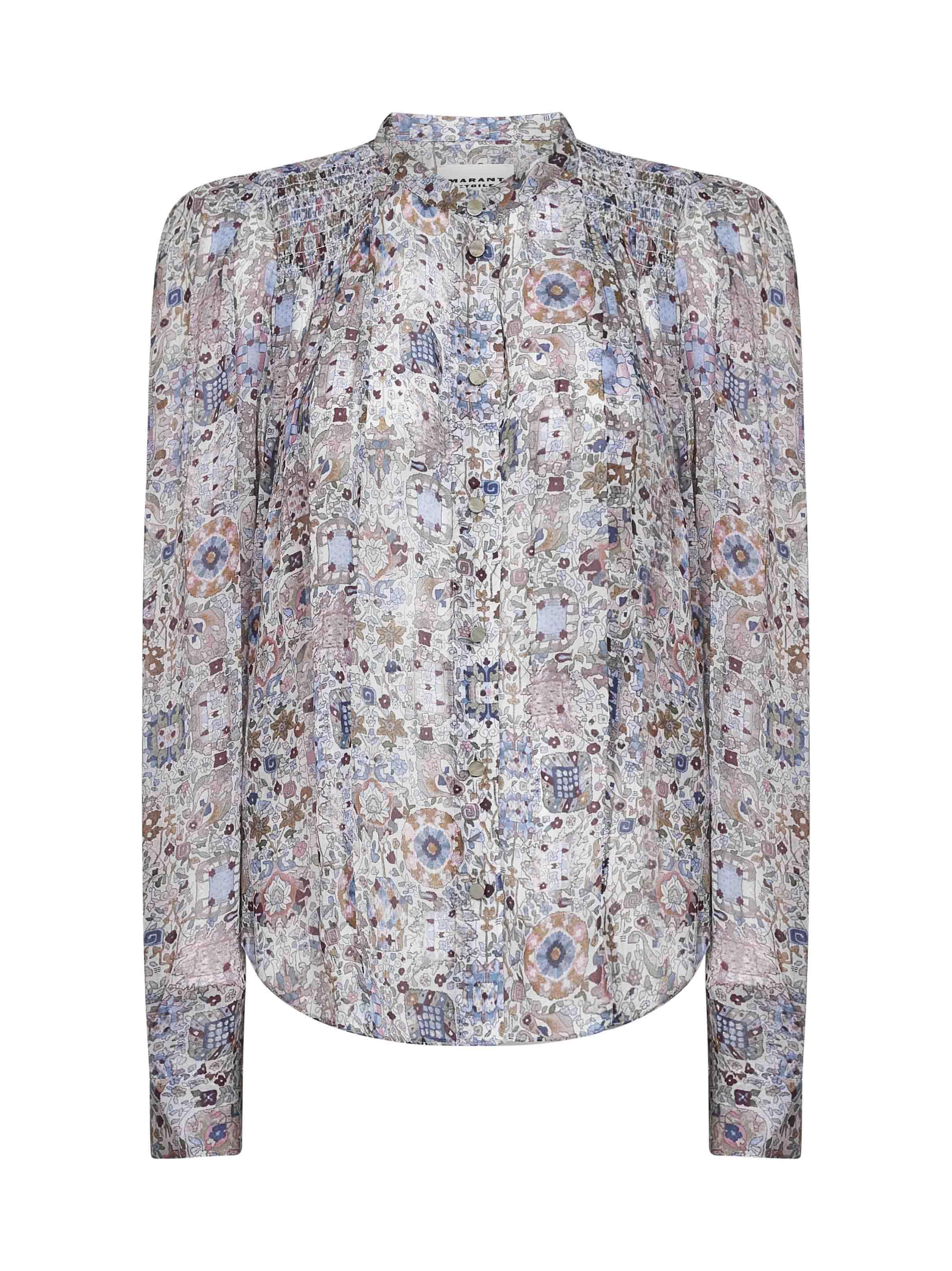 MARANT ETOILE Ecru Printed Crepe Noeline Blouse