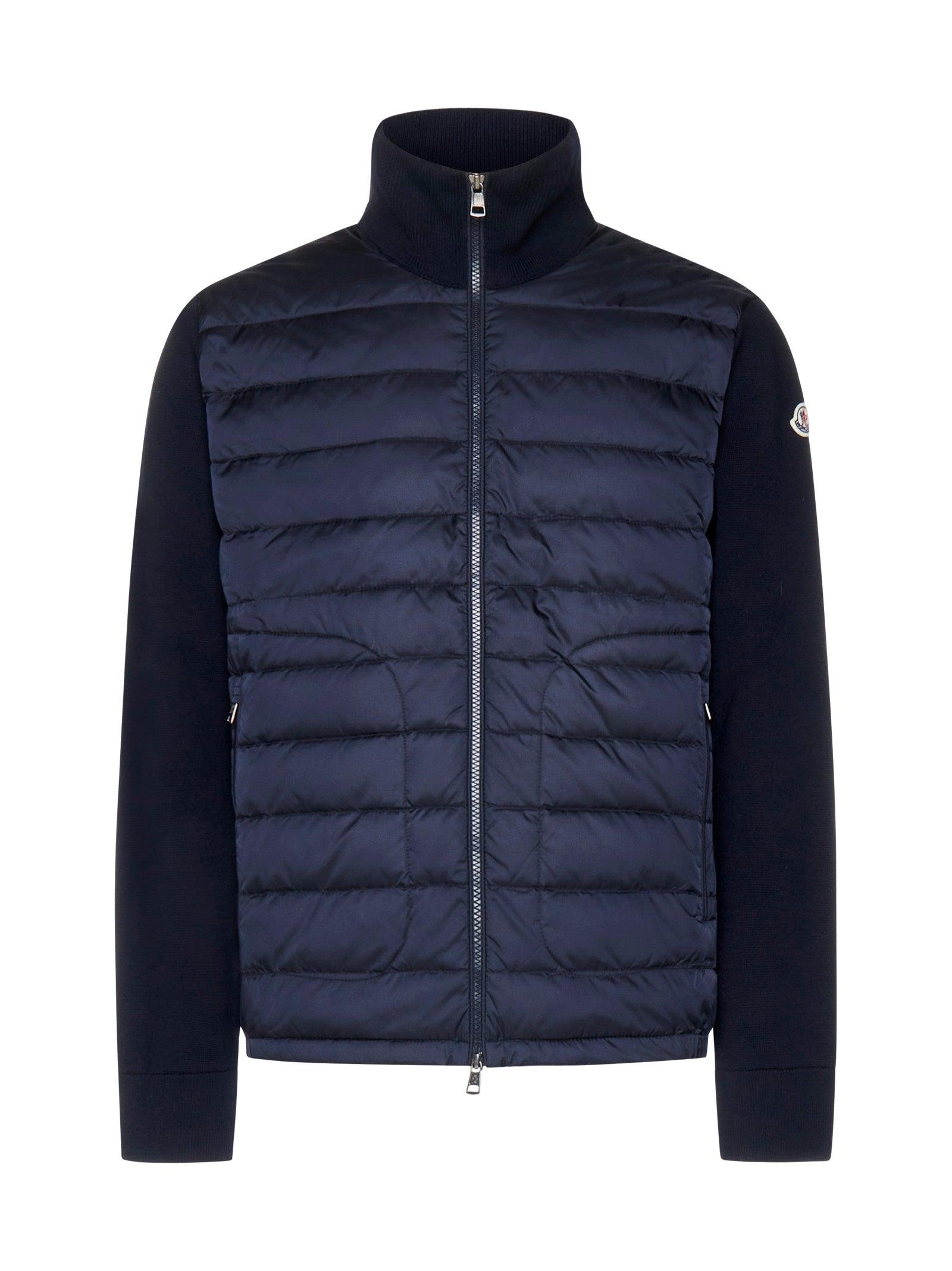 MONCLER Padded Wool Blend and Nylon Tricot Cardigan