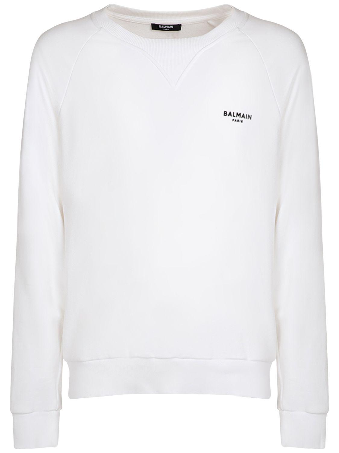 BALMAIN Logo Detail Flocked Sweatshirt