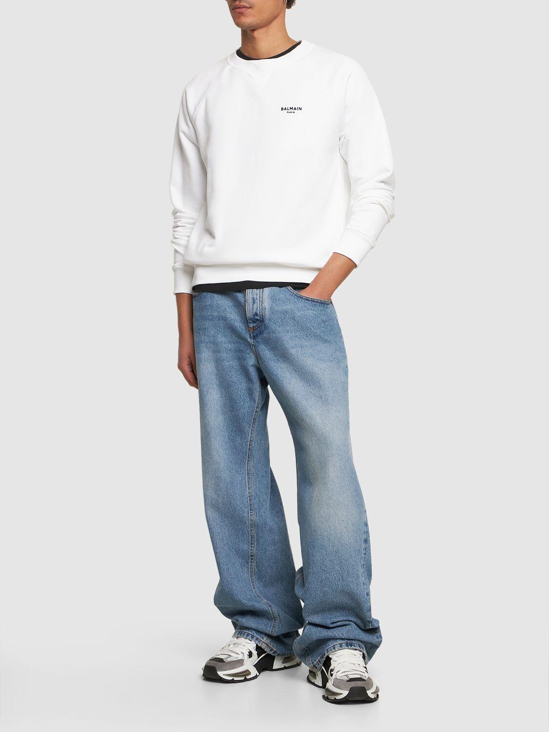 BALMAIN Logo Detail Flocked Sweatshirt