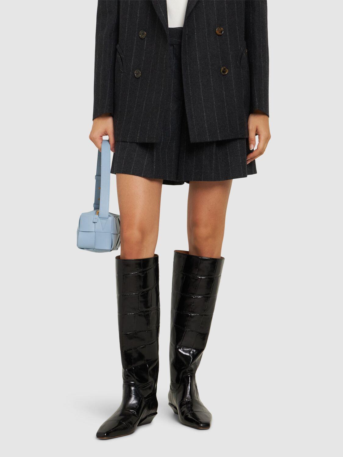 PARIS TEXAS Bettina Croc Embossed Boots