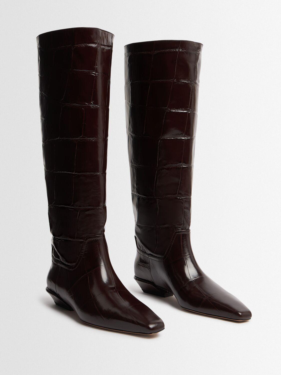 PARIS TEXAS Bettina Croc Embossed Boots