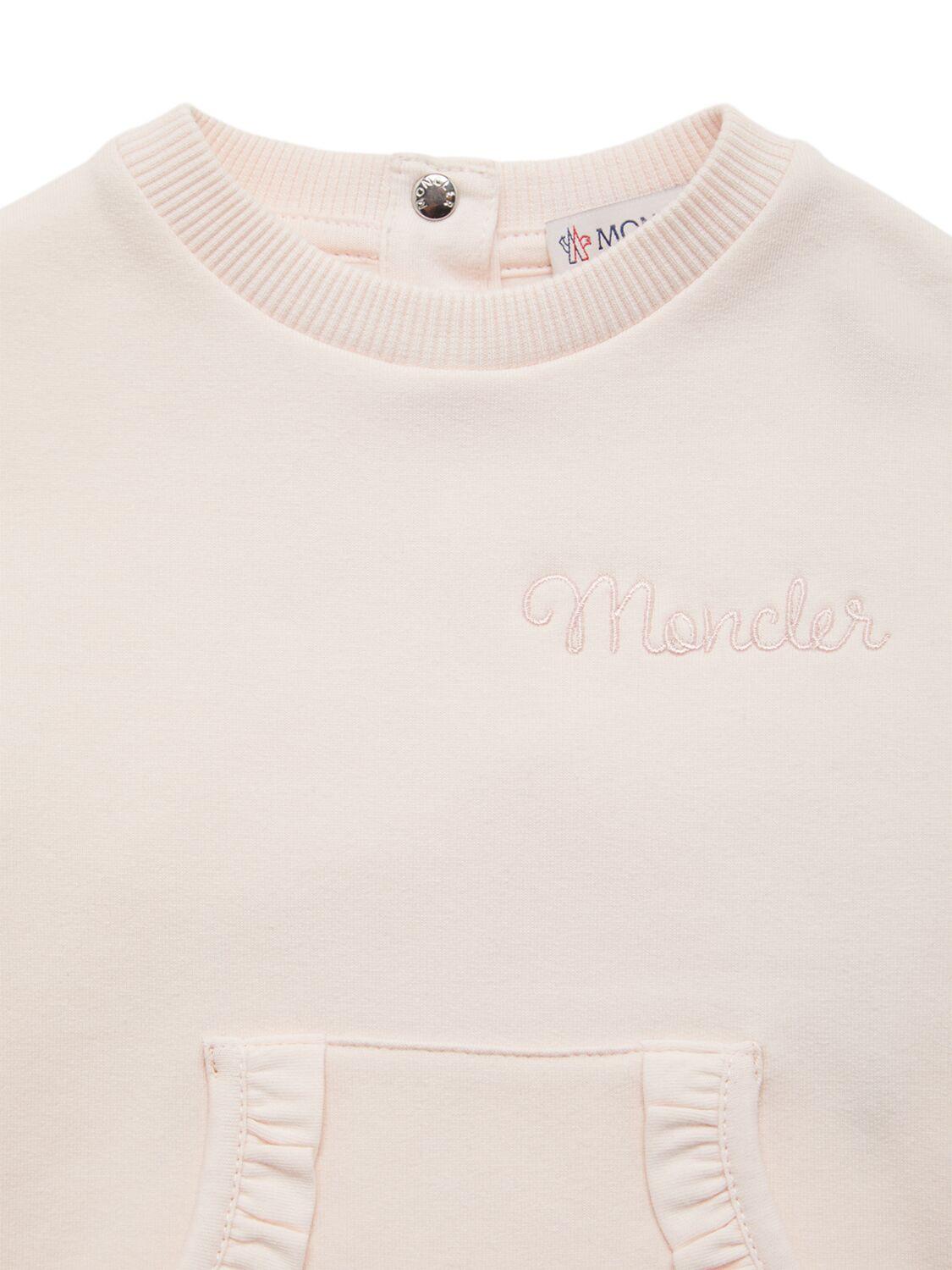 MONCLER Embroidered Cotton Blend Sweat Dress