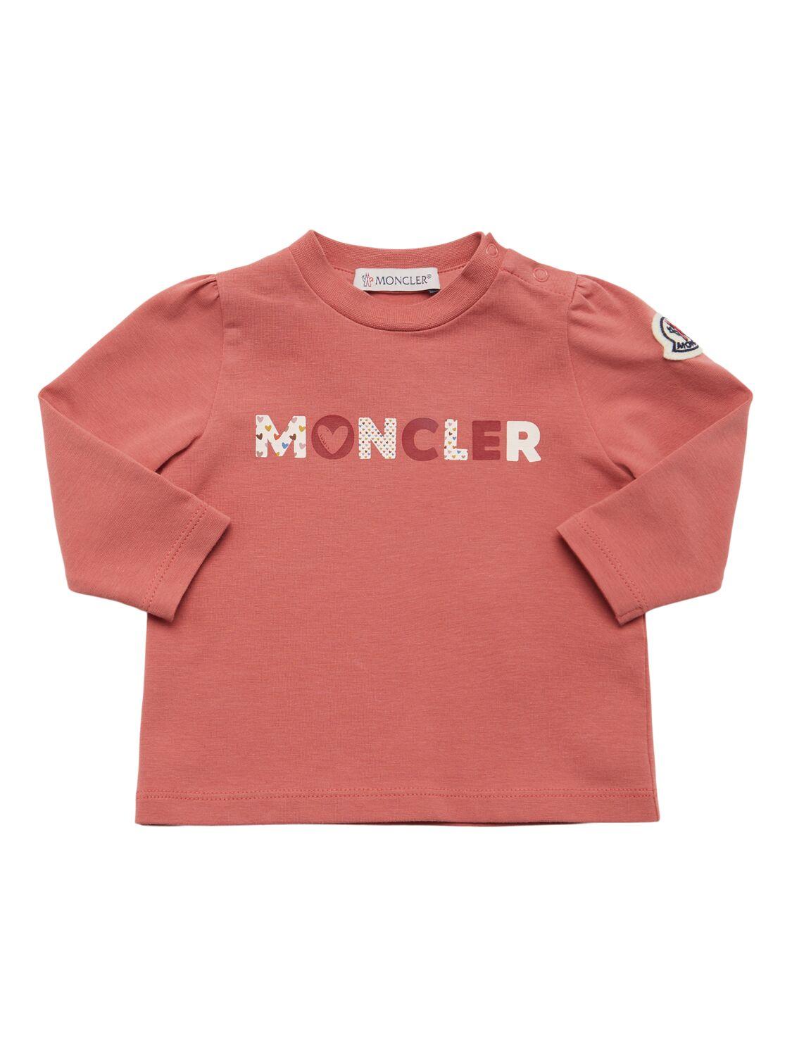 MONCLER Heart Logo Cotton Blend L/s T-shirt