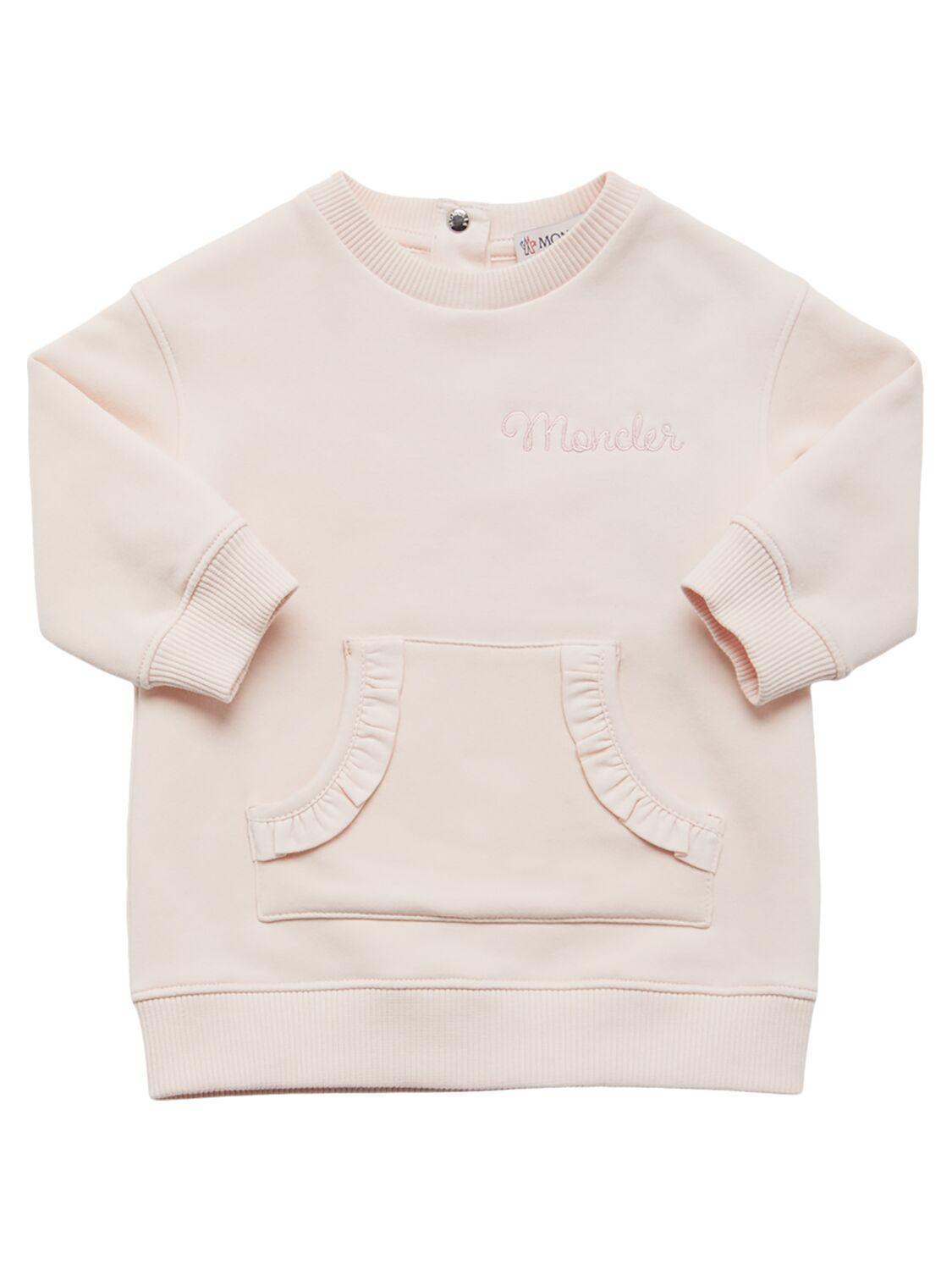 MONCLER Embroidered Cotton Blend Sweat Dress