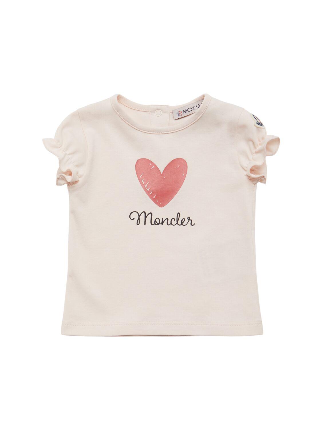MONCLER Heart Logo Cotton Blend T-shirt