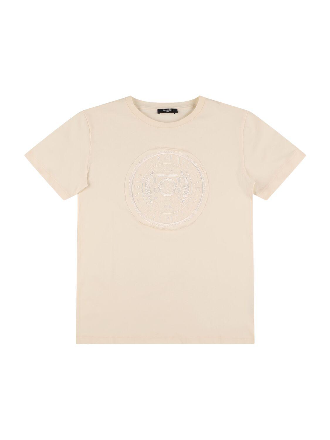 BALMAIN Cotton Jersey T-shirt with Logo