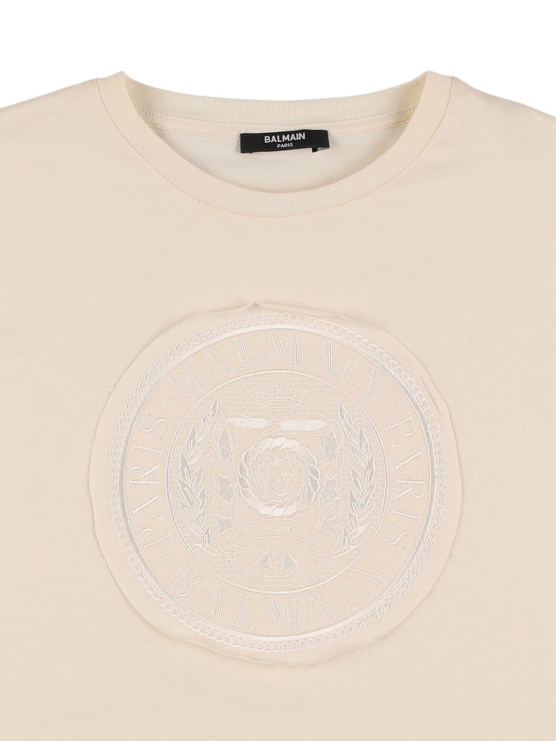 BALMAIN Cotton Jersey T-shirt with Logo