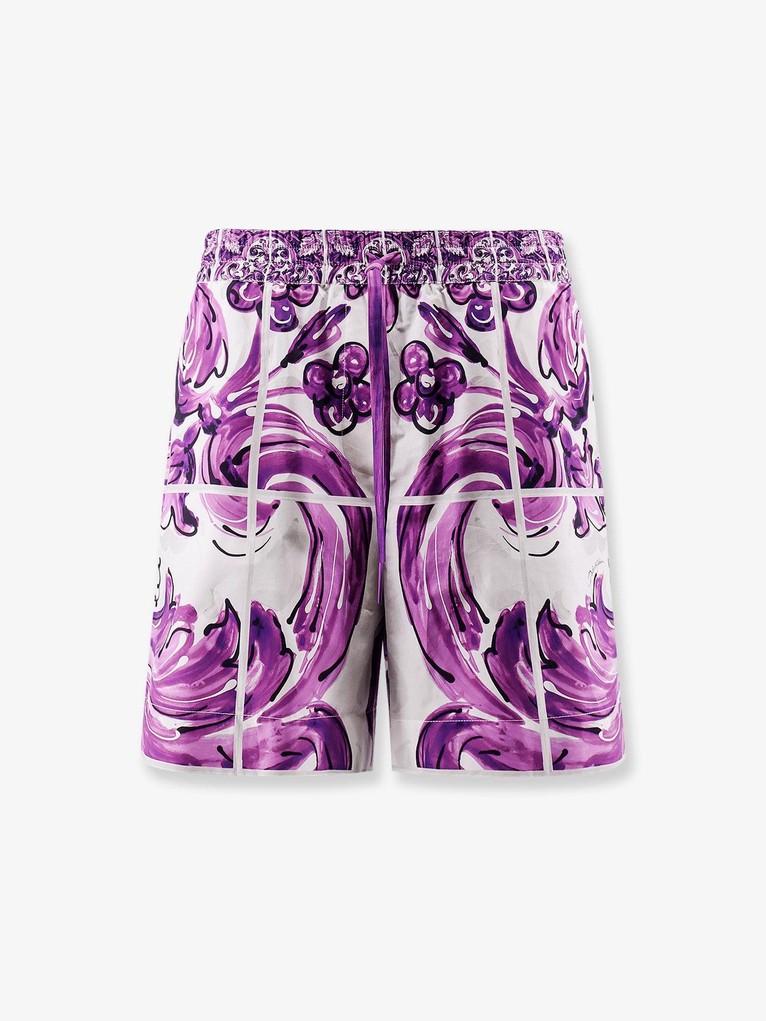 DOLCE & GABBANA Cotton shorts with Maiolica print