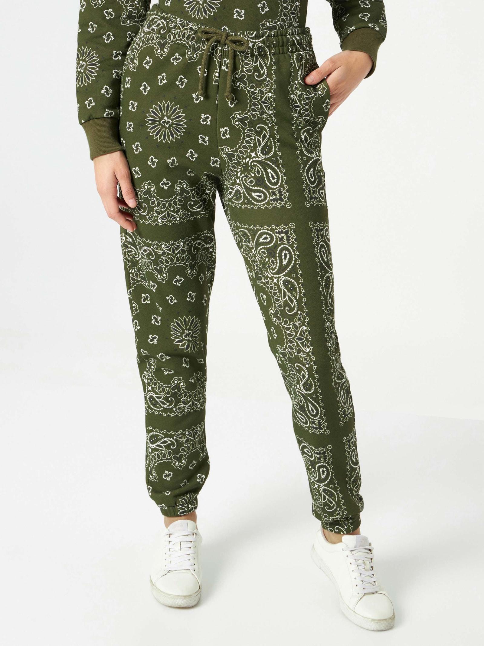 MC2 Saint Barth Woman Fleece Pants With Green Bandanna Print