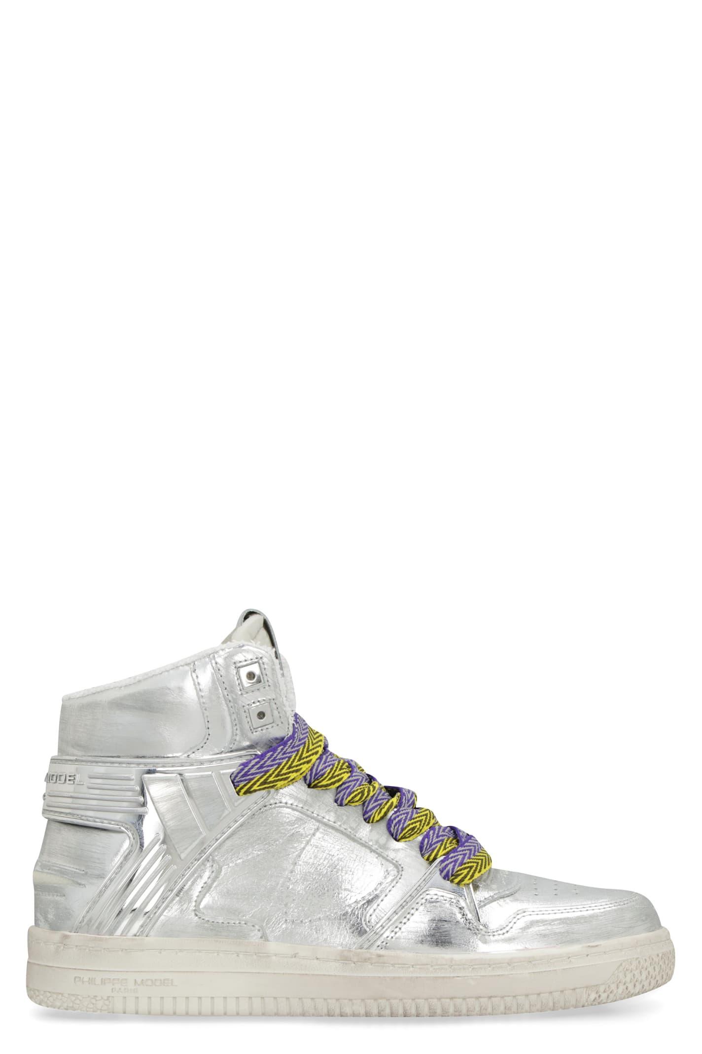 Philippe Model La Grande Woman Leather High-top Sneakers