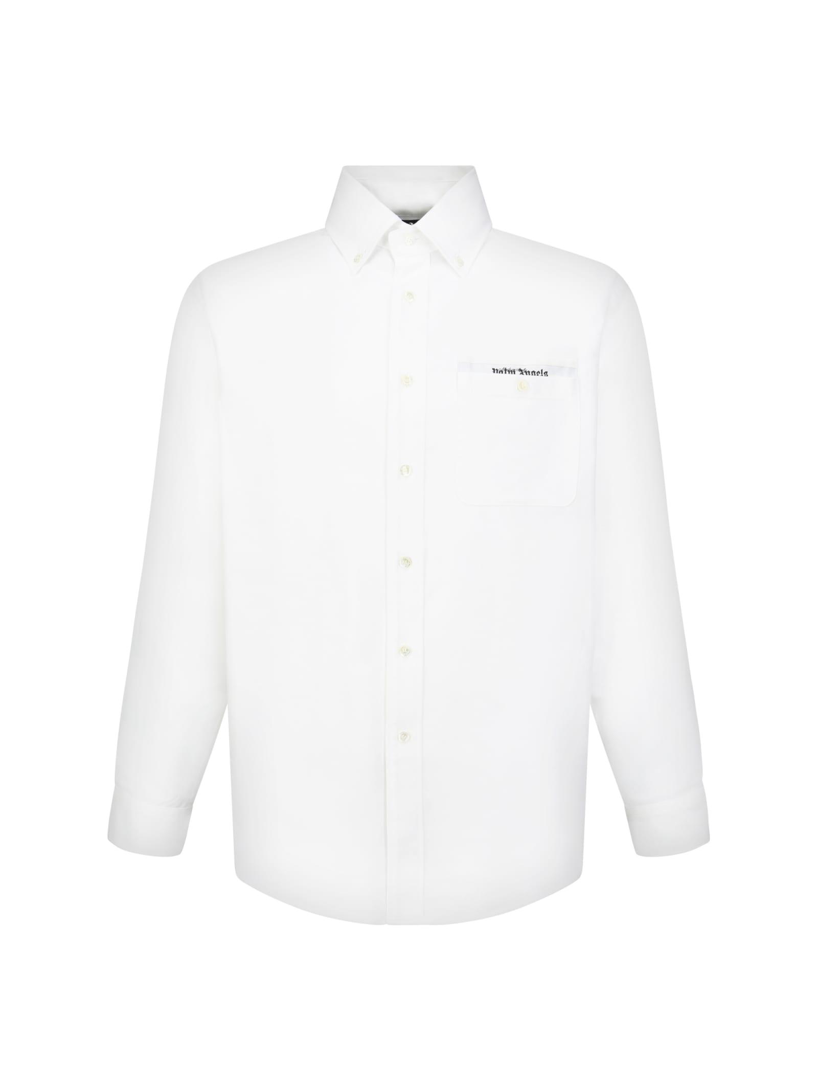 Palm Angels Button-Down Collar Cotton Shirt
