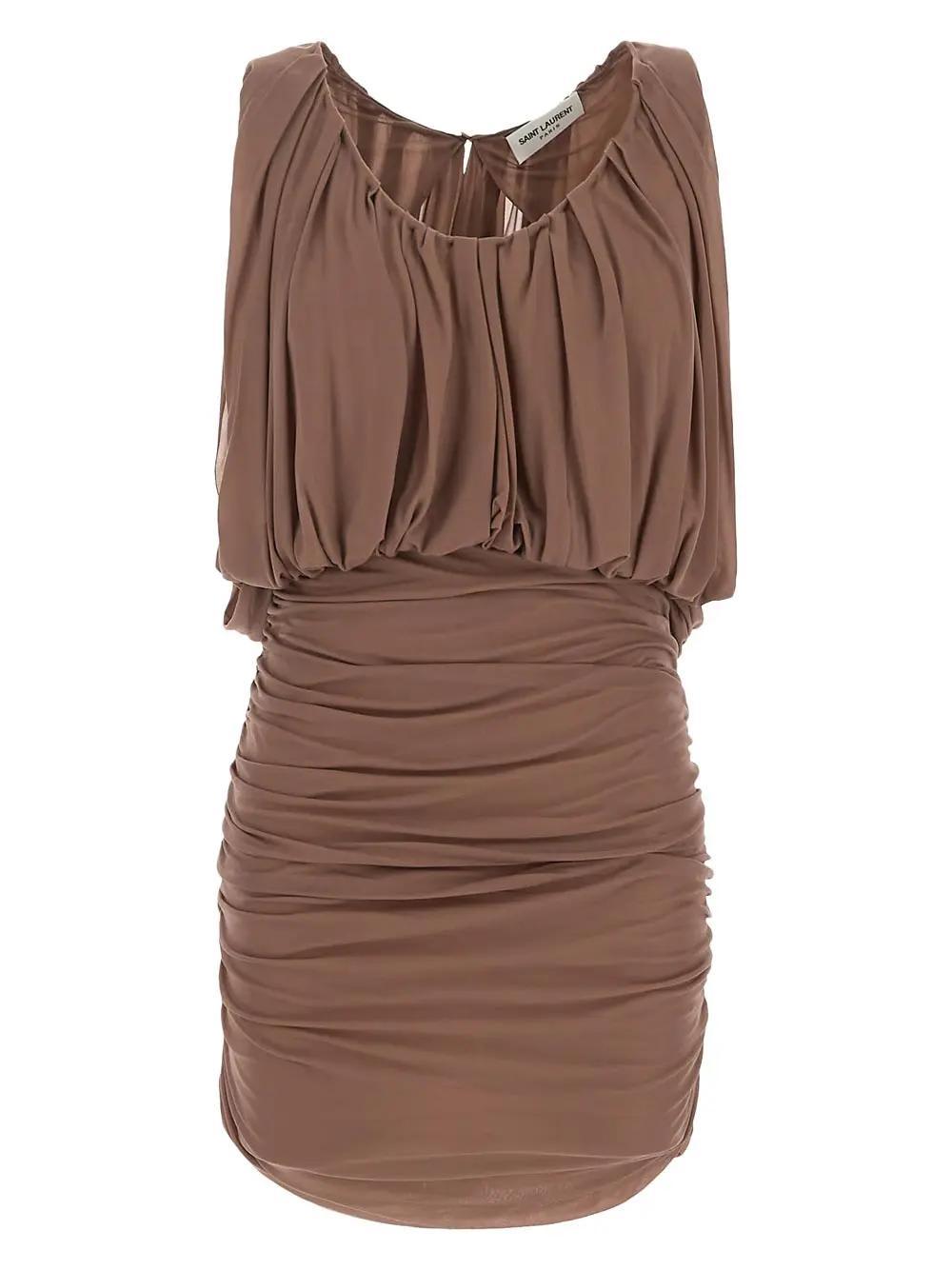 Saint Laurent Draped Mini Dress