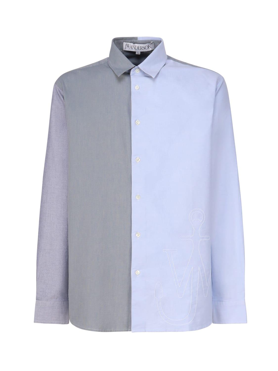 Jw Anderson Patchwork Shirt With Anchor Embroidery