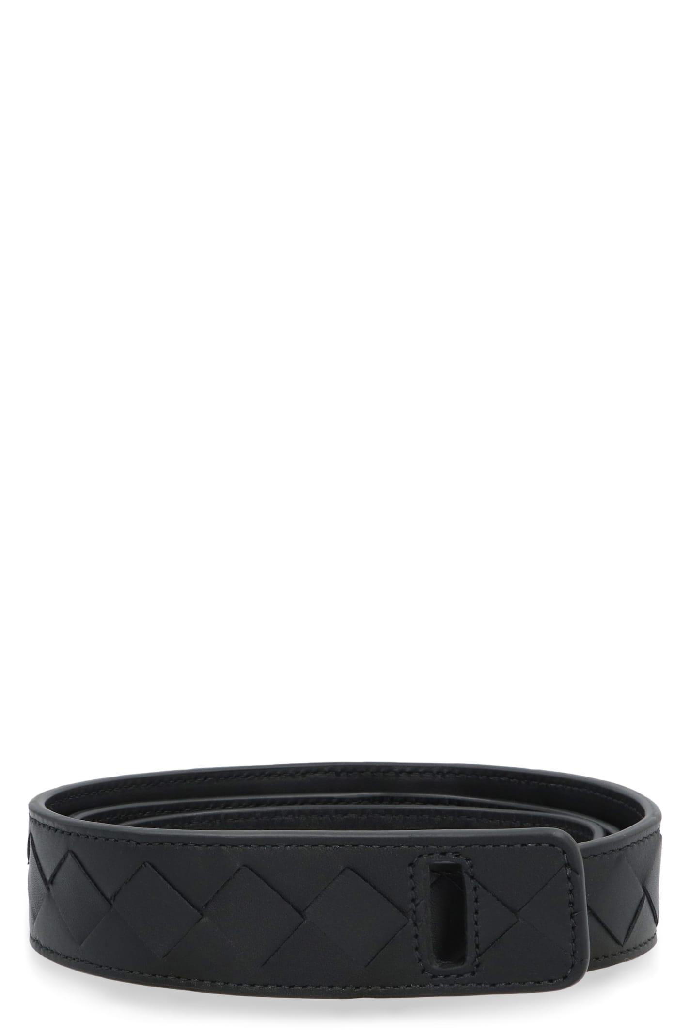 Bottega Veneta Women's Leather Belt in Black