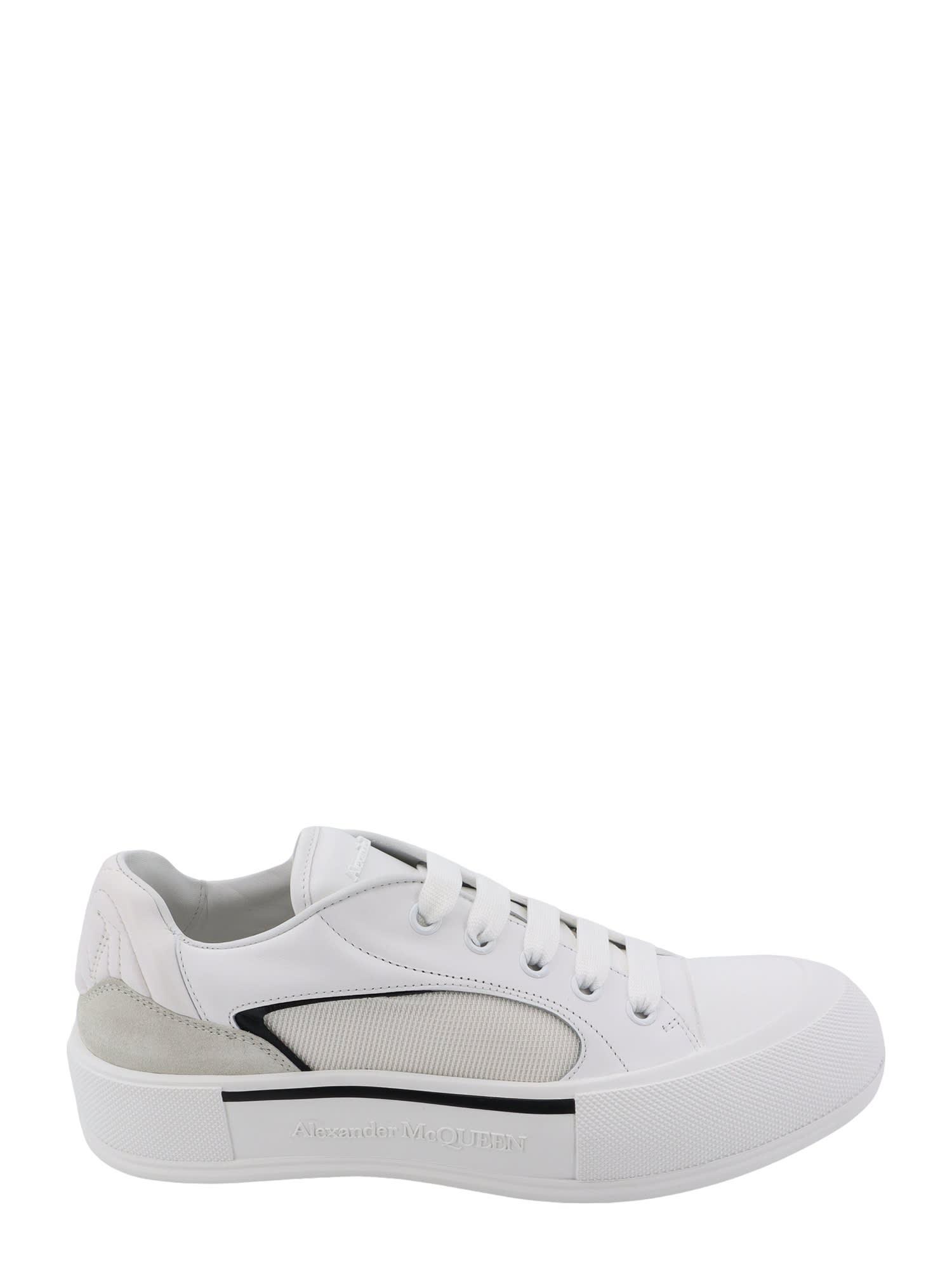 Alexander McQueen Canvas and Leather Plimsoll Sneakers