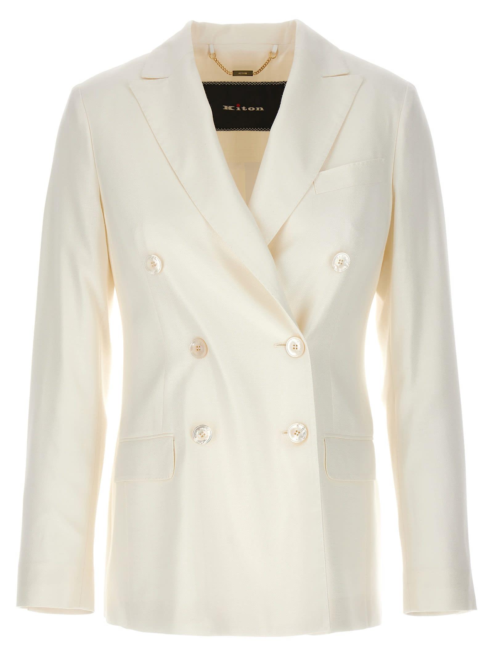 Kiton Viscose Double-breasted Blazer