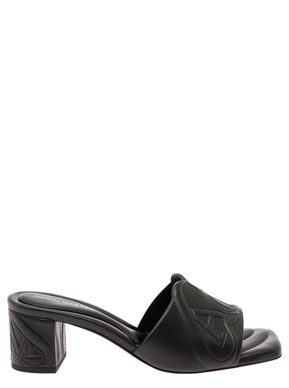 Alexander McQueen Black Slip-on Sandals