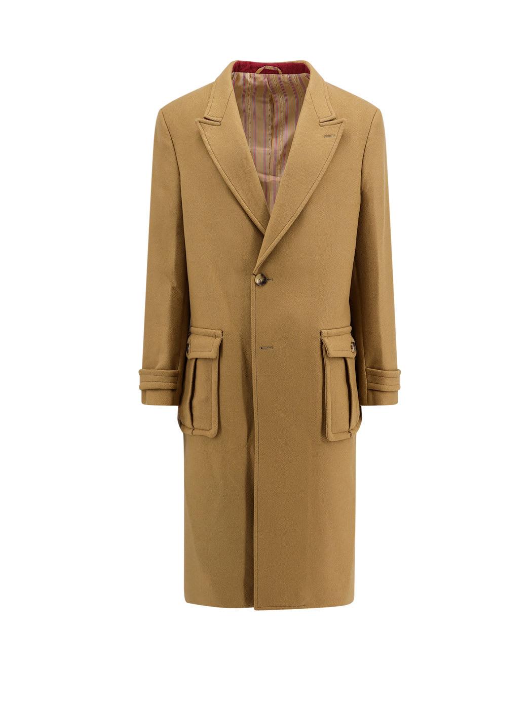 Etro Men's Wool Coat in Beige