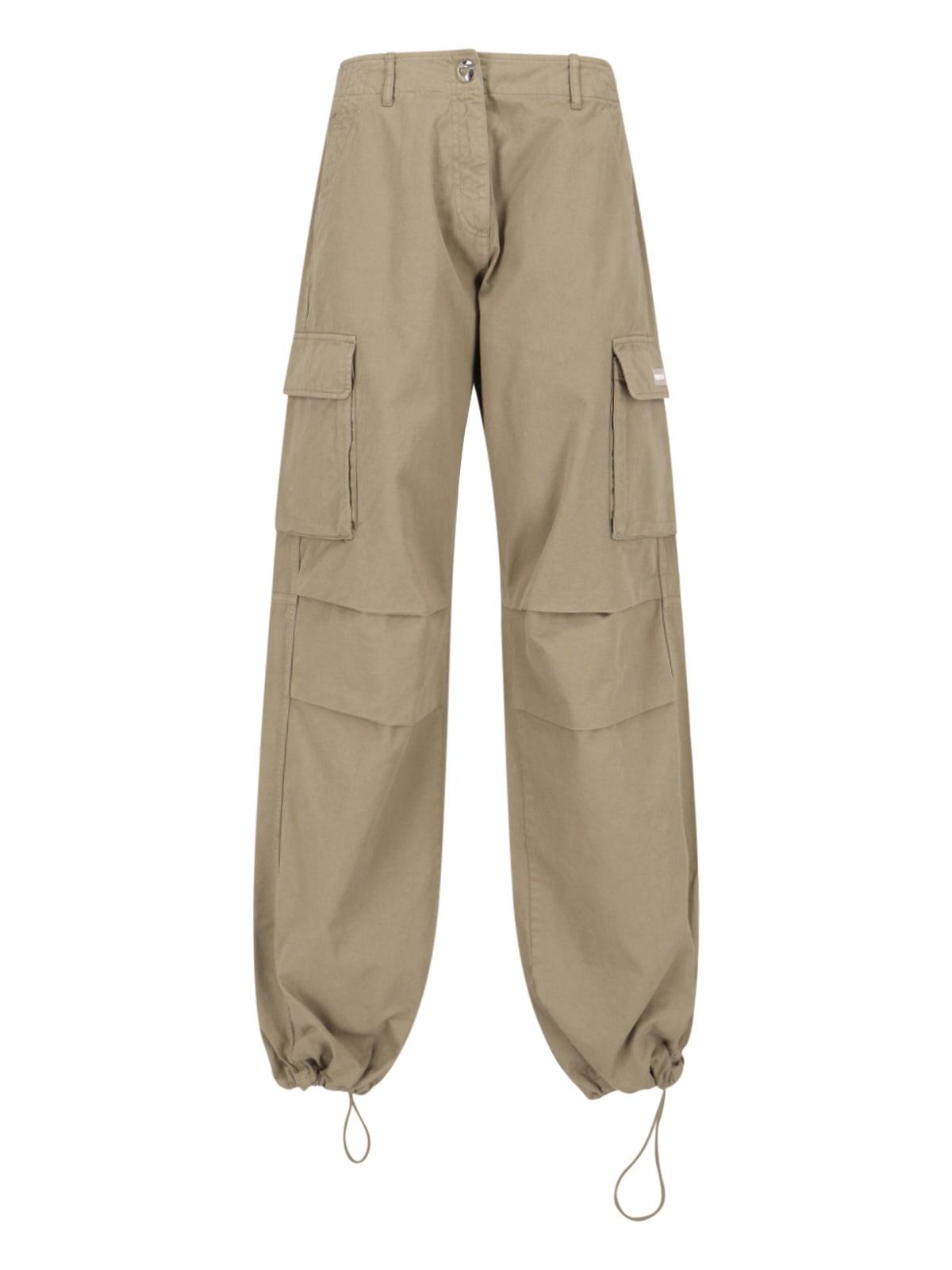 Coperni Women's Wide Leg Cargo Trousers in Kaki