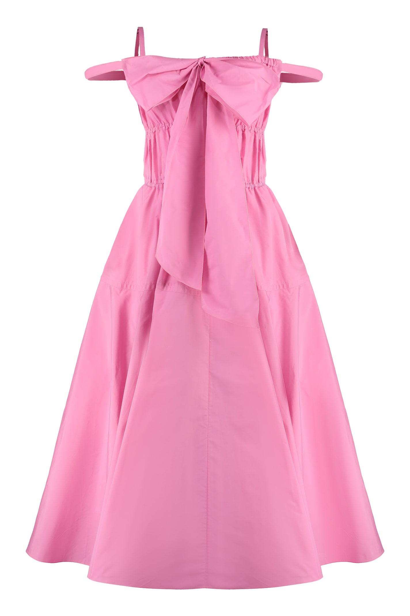 Patou Women's Gathered Poplin Dress in Pink