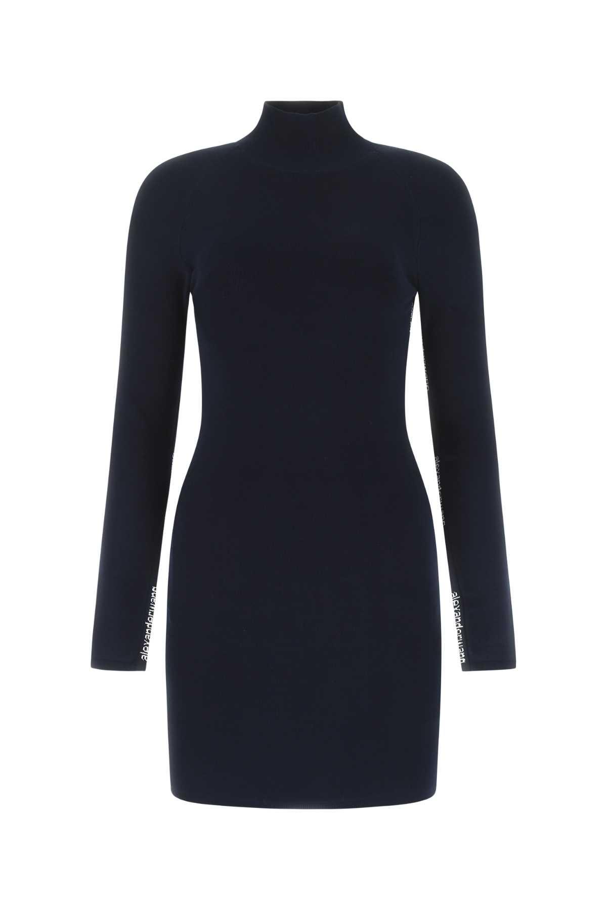 T by Alexander Wang Midnight Blue Stretch Viscose Blend Mini Dress