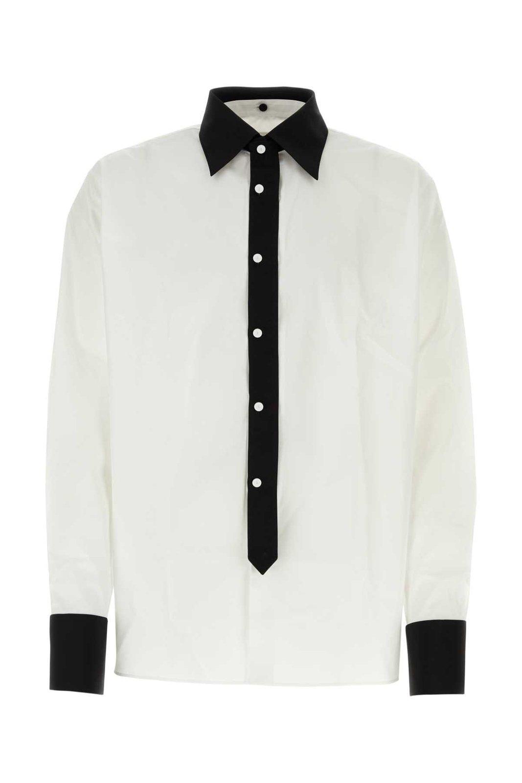 Prada Contrast-trim Long-sleeved Shirt