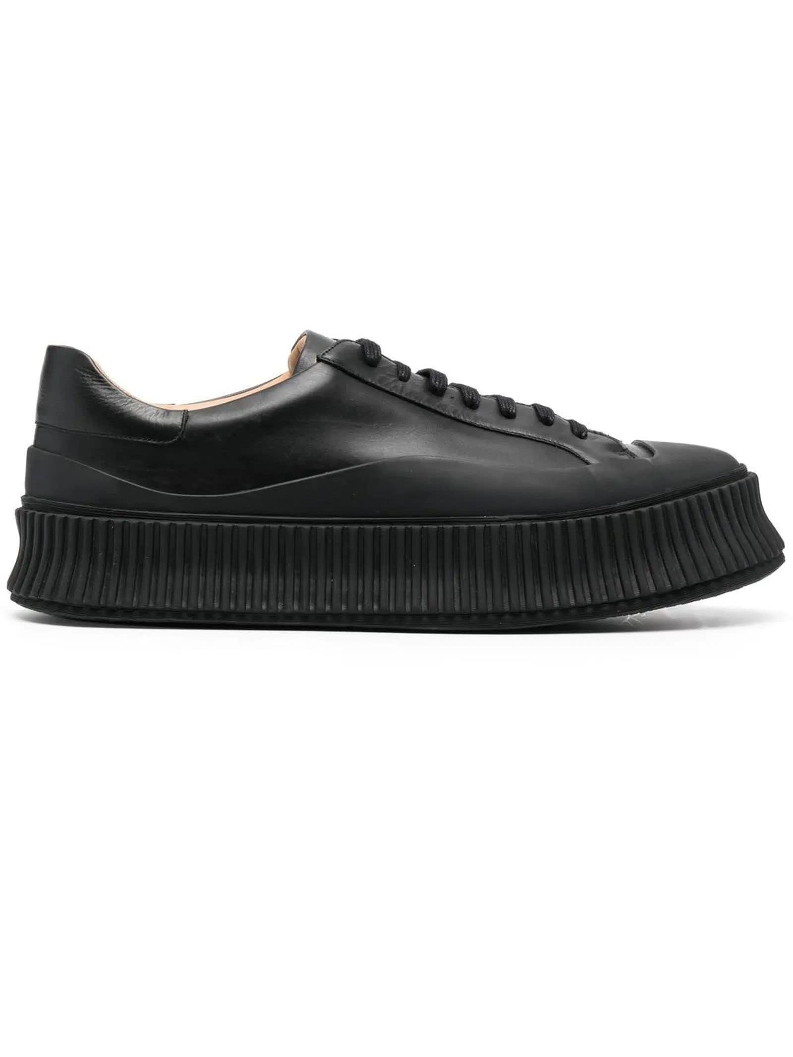 Jil Sander Black Leather Sneakers