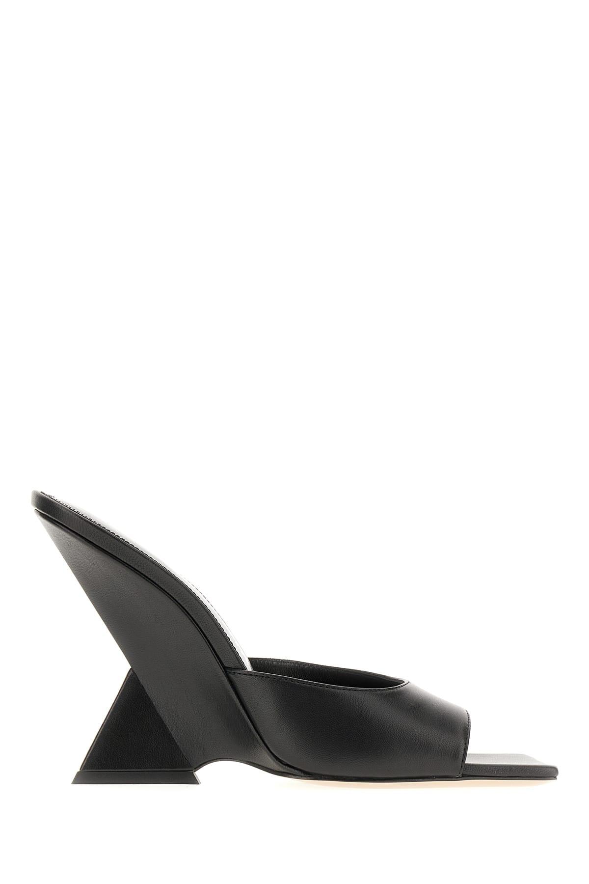 The Attico Black Leather Mules