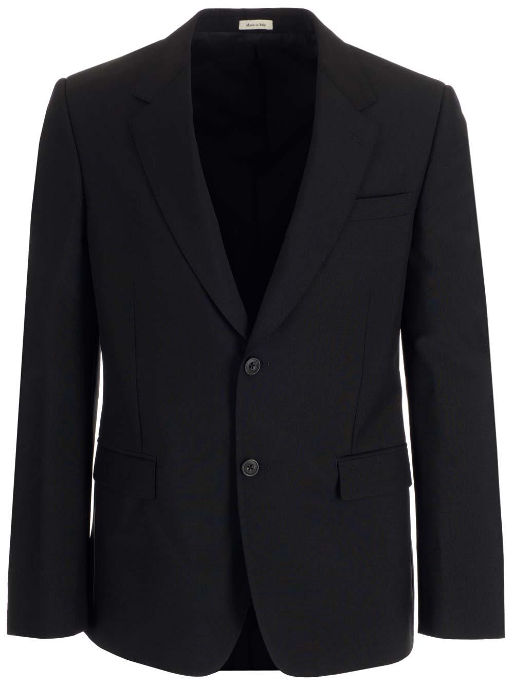 Alexander McQueen Single-Breasted Two-Button Jacket in Black