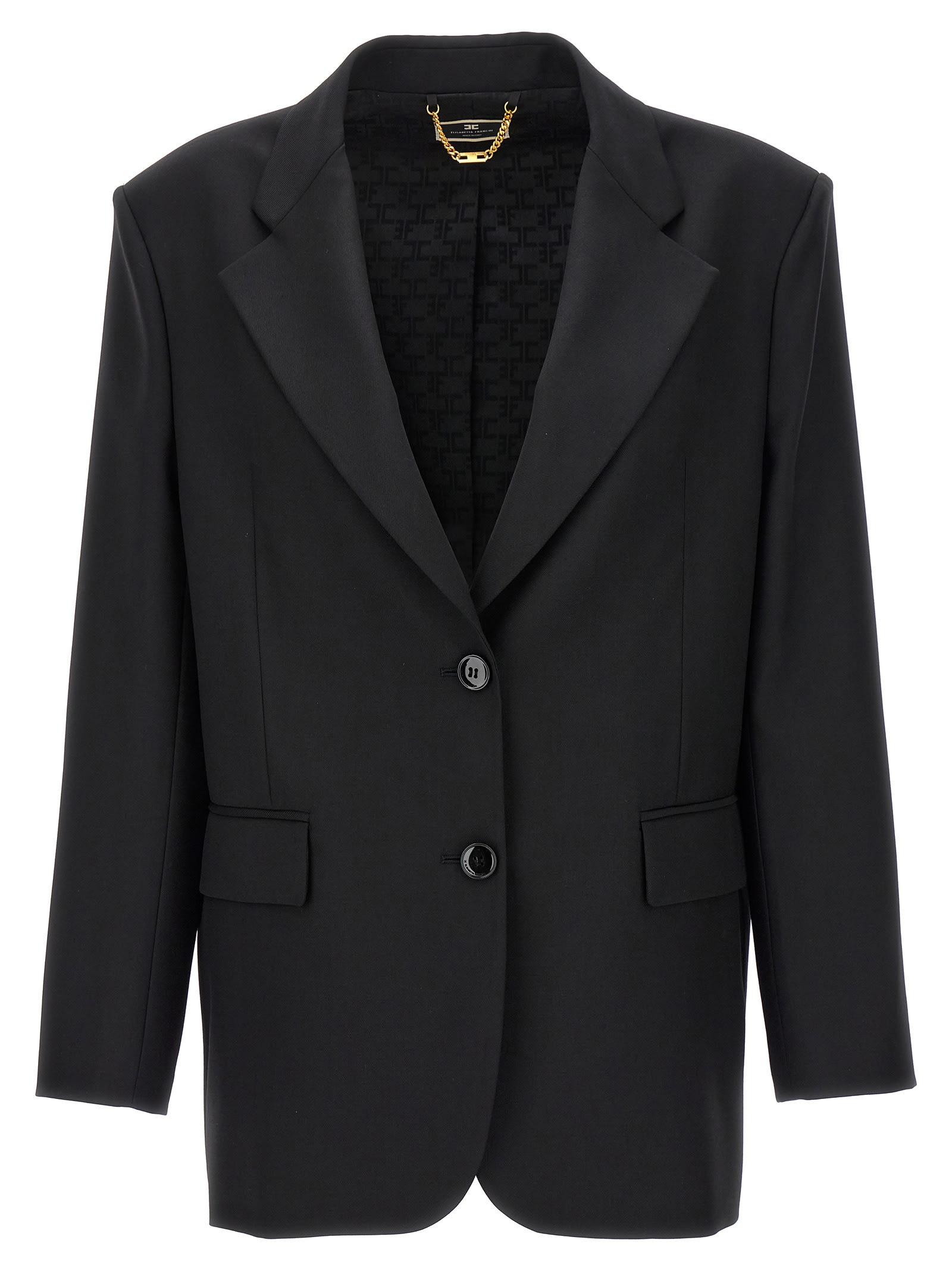 Elisabetta Franchi Double-breasted Wool Blazer