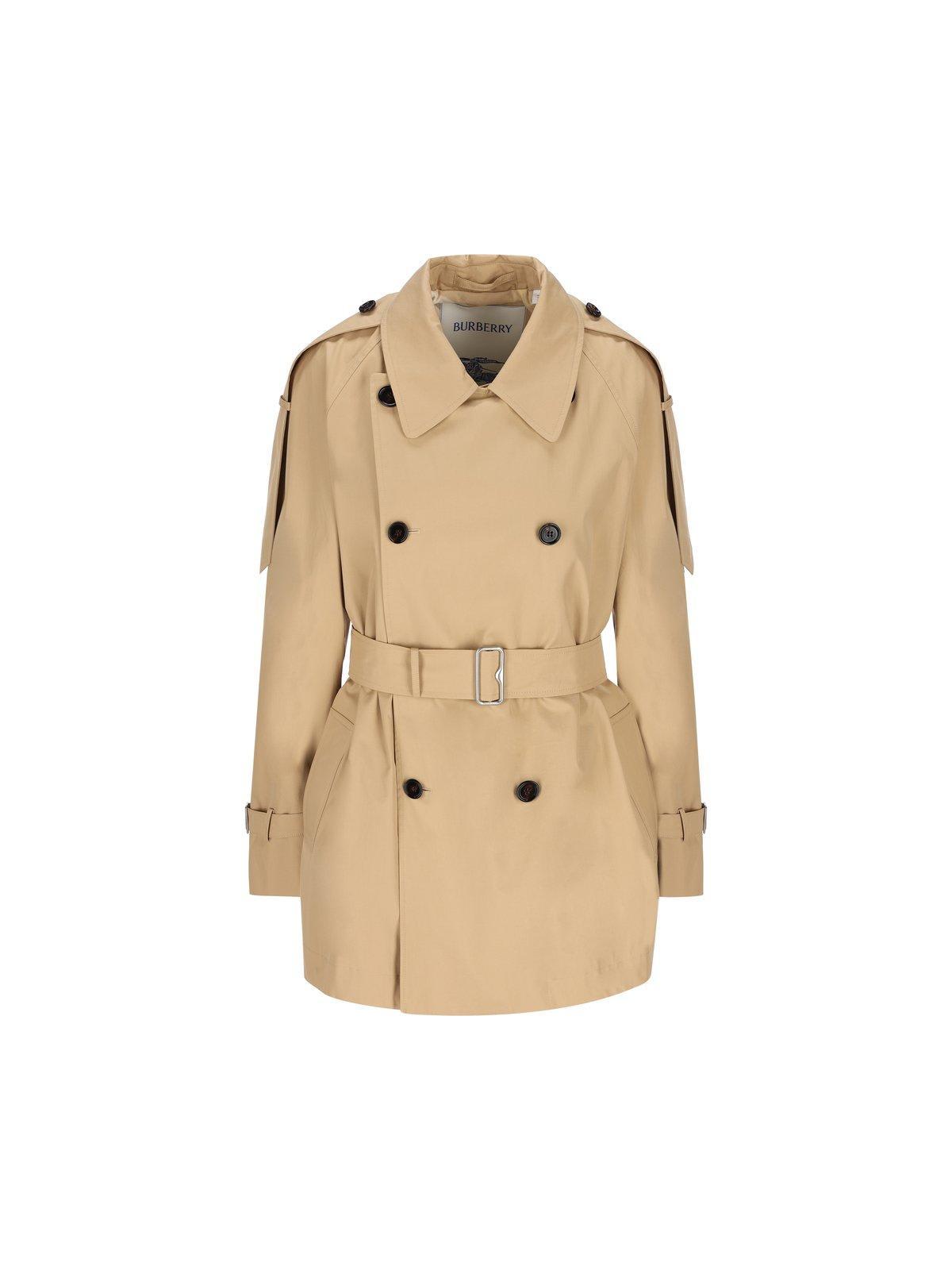 Burberry Women's Cotton Trench Coat in Beige