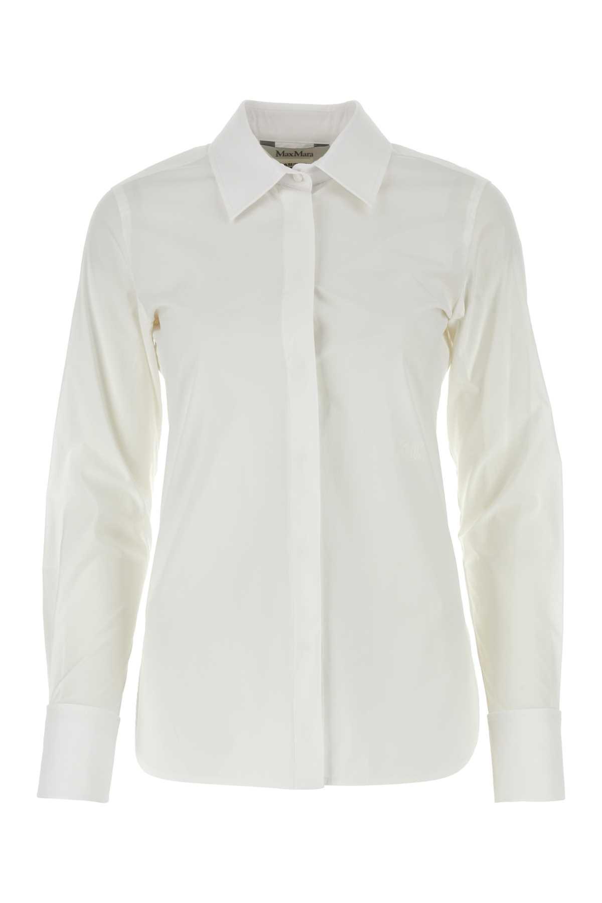 Max Mara White Stretch Poplin Shirt