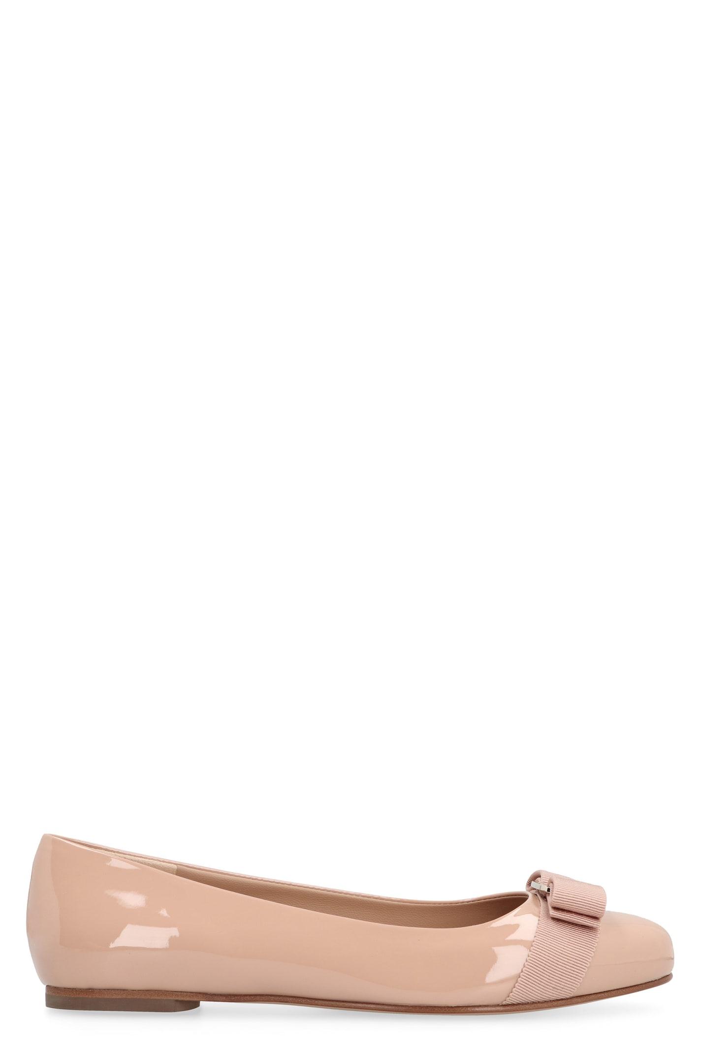 Ferragamo Varina Patent Leather Ballet Flats