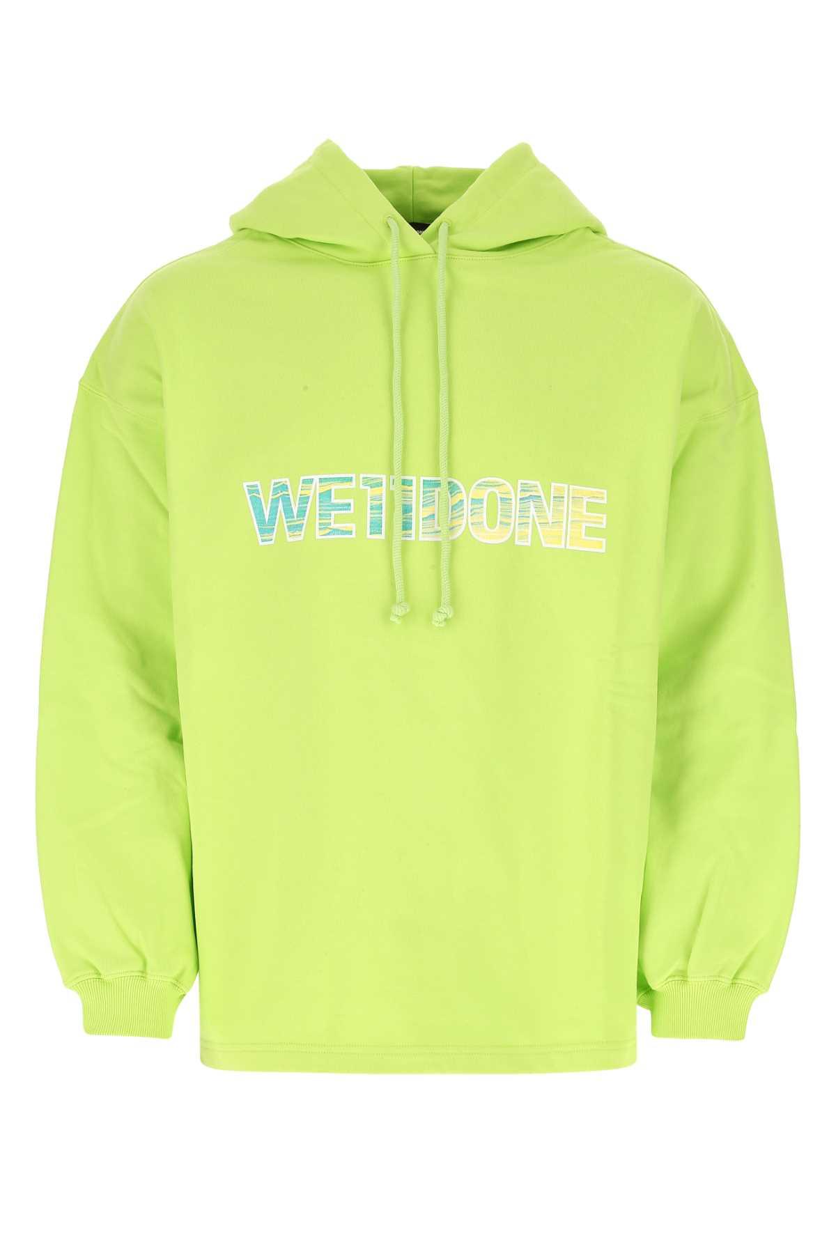 WE11 DONE Fluo Green Cotton Oversize Sweatshirt