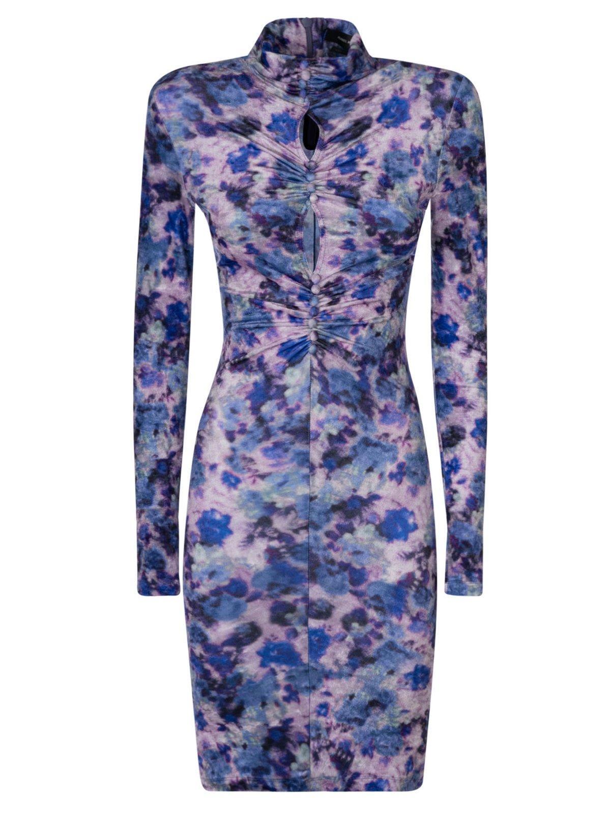Isabel Marant Printed Cut-out Detailed Mini Dress