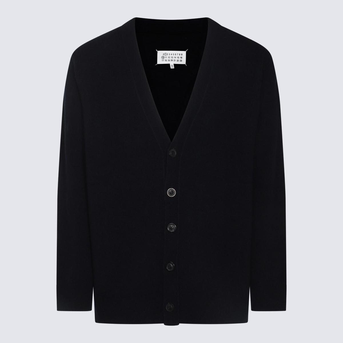 Maison Margiela Women's Midnight Wool Cardigan in Blue